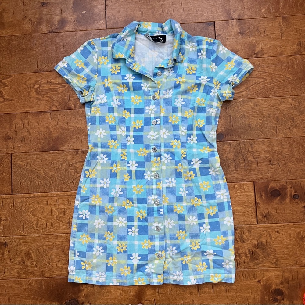 Vintage Floral Plaid Mini Dress